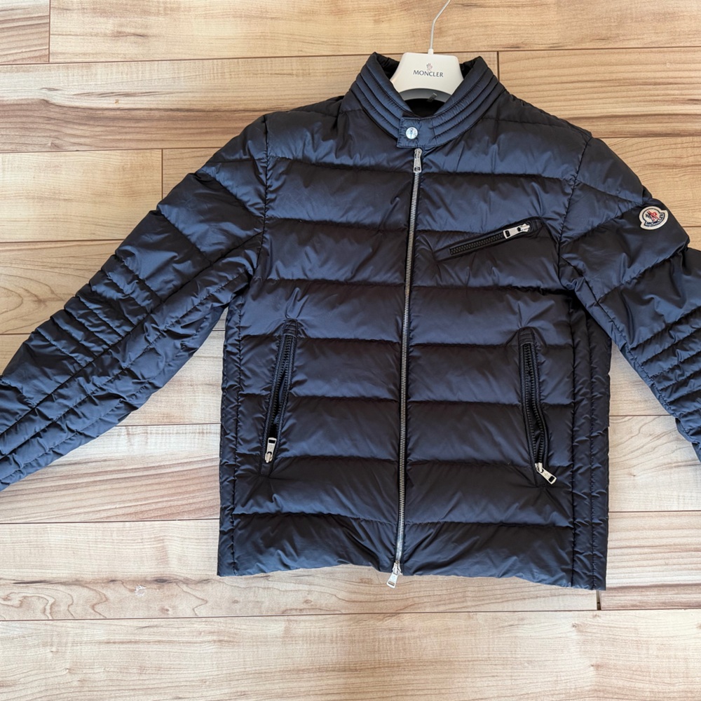 Men’s Moncler Black Matte Biker Puffer Jacket M sz 3 - Picture 8 of 16